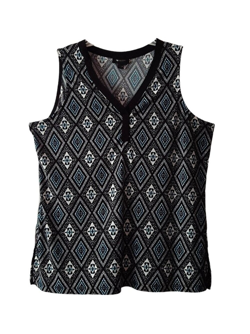 Women AB Studio Geometric Print Sleeveless Blouse- Size L